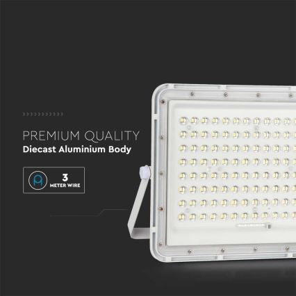 LED Ulkovalaisin aurinkokennolla LED/20W/3,2V 4000K valkoinen IP65 + kaukosäädin