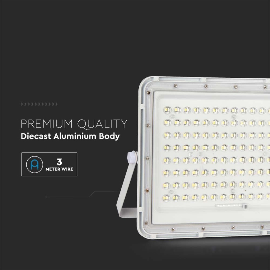 LED Ulkovalaisin aurinkokennolla LED/20W/3,2V 4000K valkoinen IP65 + kaukosäädin