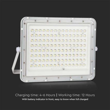 LED Ulkovalaisin aurinkokennolla LED/20W/3,2V 4000K valkoinen IP65 + kaukosäädin