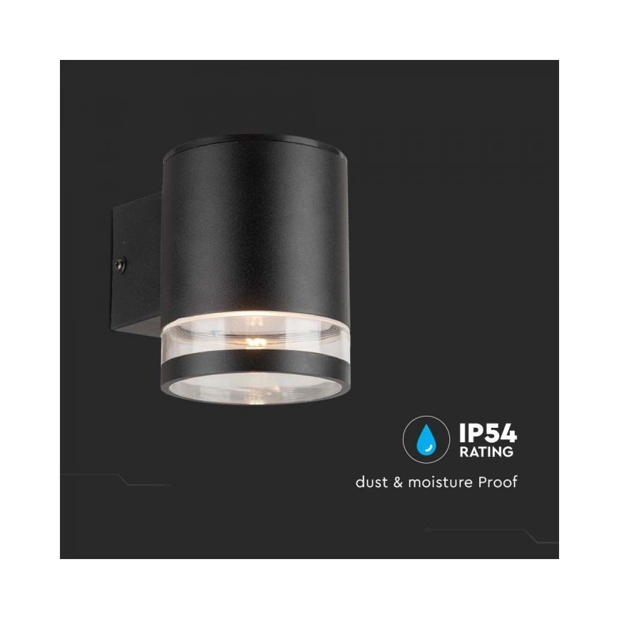 LED Ulkokäyttöön tarkoitettu aurinkokennoseinävalaisin LED/1W/3,7V 3000K IP54 1200 mAh musta