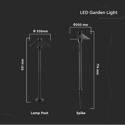 LED-ulkovalaisin GARDEN LED/7W/230V 3000K IP65