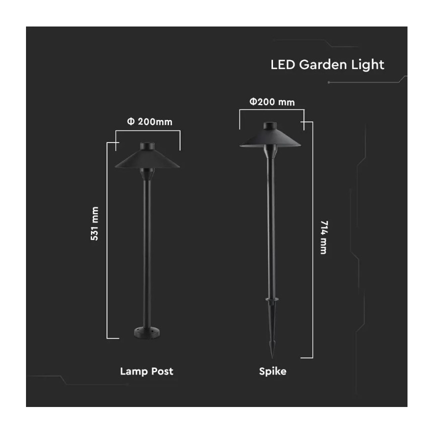 LED-ulkovalaisin GARDEN LED/7W/230V 3000K IP65