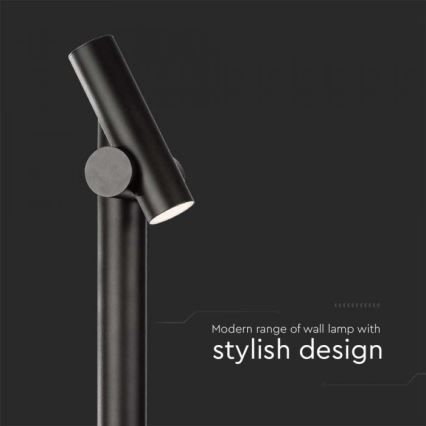 LED Ulkokäyttöön joustava lamppu LED/4W/230V 4000K IP44 100 cm musta