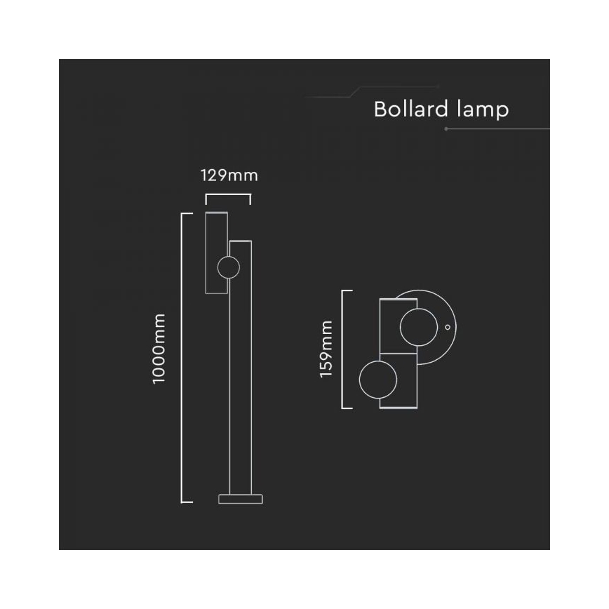 LED Ulkokäyttöön joustava lamppu LED/4W/230V 4000K IP44 100 cm musta