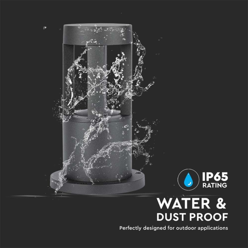 LED Ulkovalaisin LED/10W/230V 25cm 3000K IP65 musta