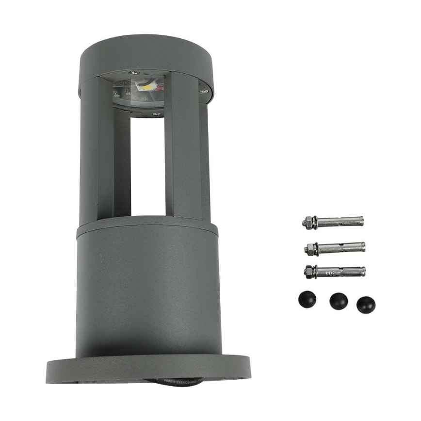 LED Ulkovalaisin LED/10W/230V 25cm 4000K IP65 harmaa