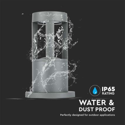 LED Ulkovalaisin LED/10W/230V 25cm 4000K IP65 harmaa