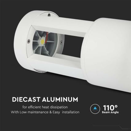 LED Ulkovalaisin LED/10W/230V 25cm 4000K IP65 valkoinen