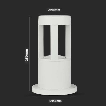 LED Ulkovalaisin LED/10W/230V 25cm 4000K IP65 valkoinen