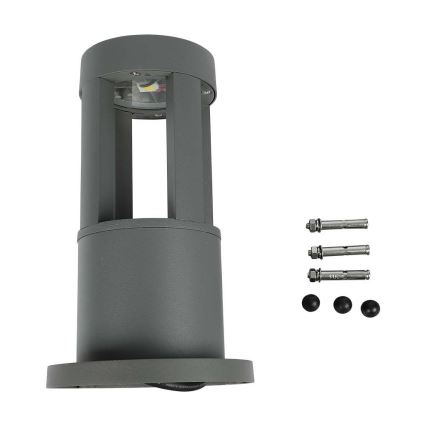 LED Ulkovalaisin LED/10W/230V 25cm 6400K IP65 harmaa