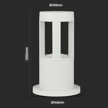 LED Ulkovalaisin LED/10W/230V 25cm 6400K IP65 valkoinen