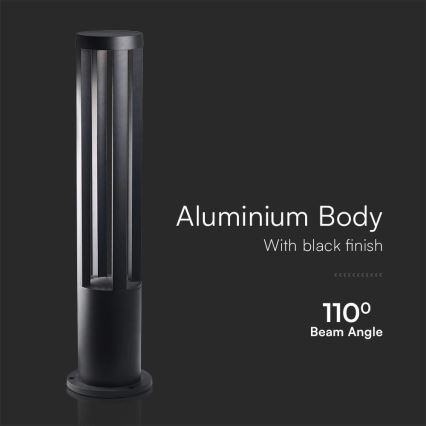 LED Ulkovalaisin LED/10W/230V 3000K IP65 80 cm musta