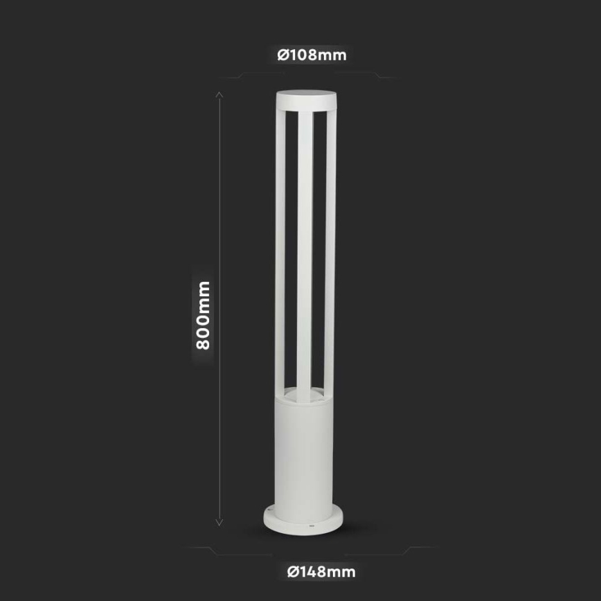 LED Ulkovalaisin LED/10W/230V 80cm 3000K IP65 valkoinen