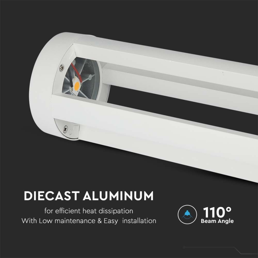 LED Ulkovalaisin LED/10W/230V 80cm 4000K IP65 valkoinen