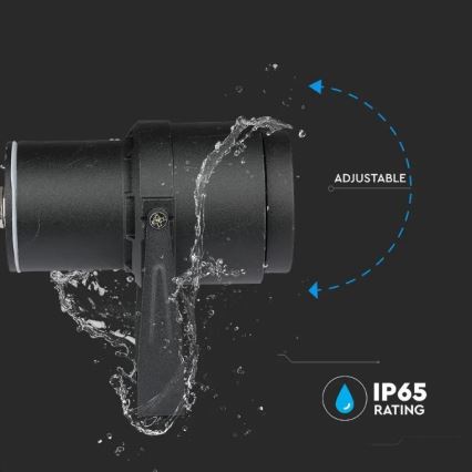 LED Ulkovalaisin LED/12W/230V 3000K musta IP65