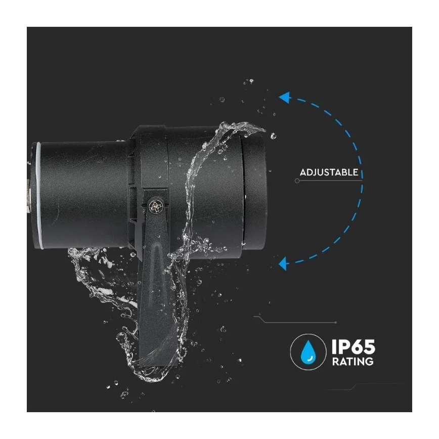 LED Ulkovalaisin LED/12W/230V 3000K musta IP65