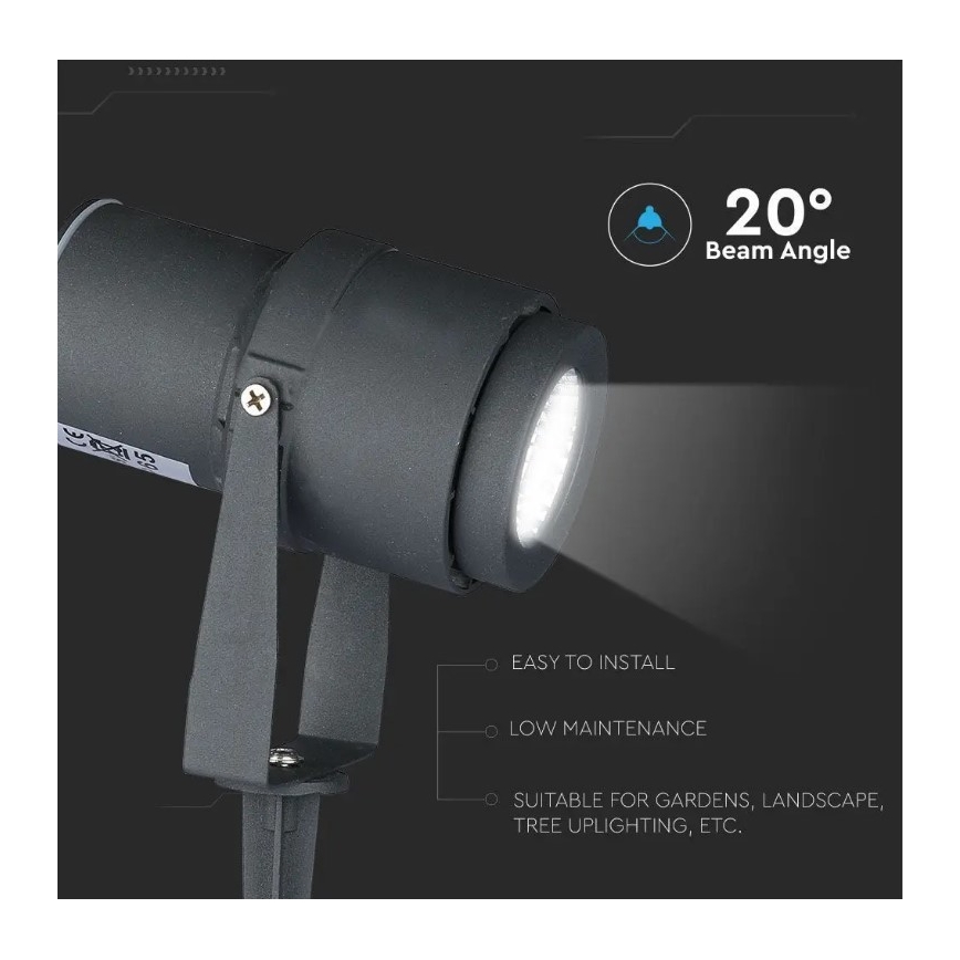 LED Ulkovalaisin LED/12W/230V 4000K antrasiitti IP65