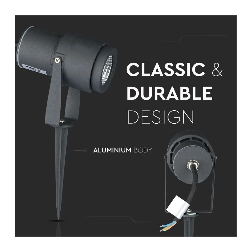 LED Ulkovalaisin LED/12W/230V 4000K antrasiitti IP65