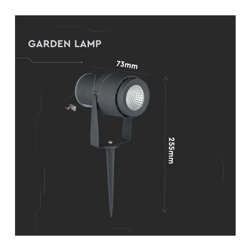 LED Ulkovalaisin LED/12W/230V 4000K antrasiitti IP65