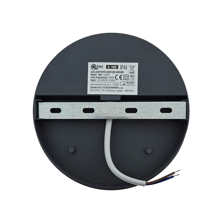 LED-ulkovalaisin liiketunnistimella LED/18W/230V IP44 antrasiitti