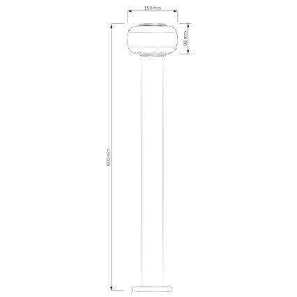 LED ulkovalaisin MALAGA LED/12W/230V 80 cm IP44 musta