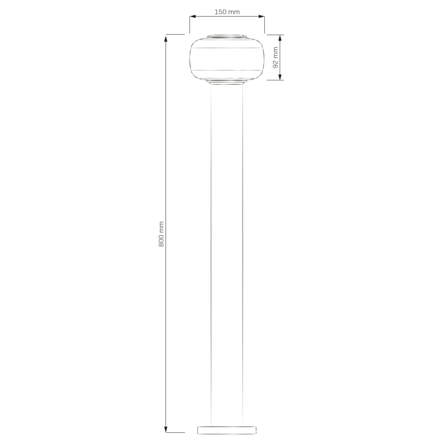 LED ulkovalaisin MALAGA LED/12W/230V 80 cm IP44 musta