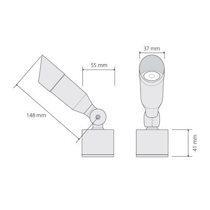 LED-ulkovalaisin OKO LED/1W/350mA IP54