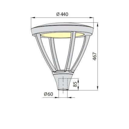LED-ulkovalaisin PARK PLUS LED/60W/230V 4000K