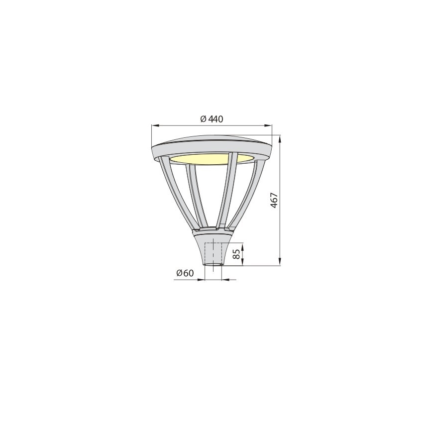LED-ulkovalaisin PARK PLUS LED/60W/230V 4000K