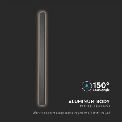 LED-ulkovalaisin seinälle, 10 W, 230 V, 3000 K (lämmin valkoinen), IP65, 51 cm, musta