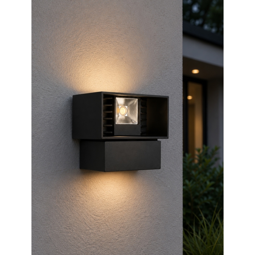 LED-ulkovalaisin seinälle LED/6W/230V IP54 musta