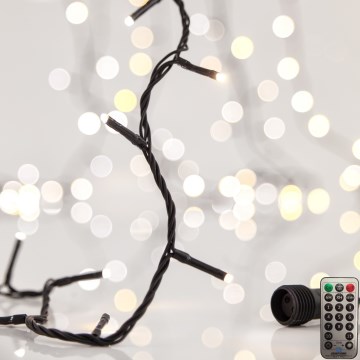 LED Ulkovalaistusköynnös CLUSTER 200xLED/8 toimintoa 2,1 m IP44 lämmin valkoinen + kaukosäädin