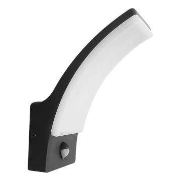 LED Ulkovalo anturilla AMY LED/12W/230V IP44 musta