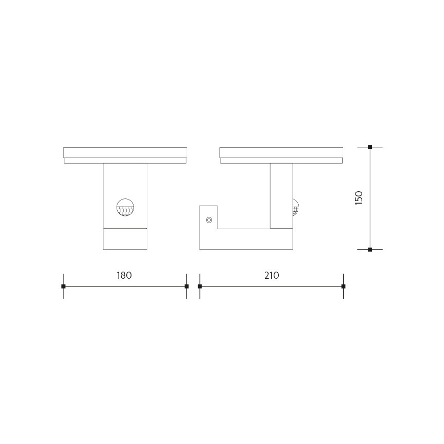 LED Ulkovalo anturilla BARI LED/10W/230V 4000K IP54 antrasiitti