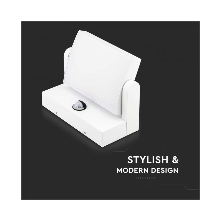 LED Ulkovalo anturilla LED/17W/230V 4000K IP65 valkoinen