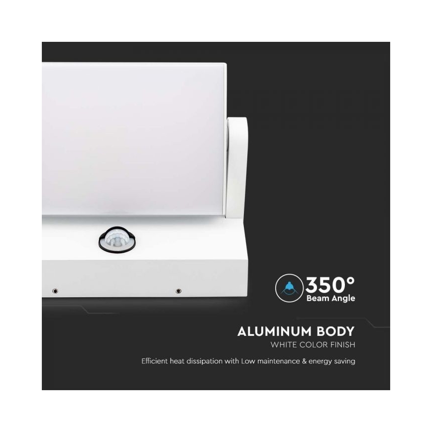 LED Ulkovalo anturilla LED/17W/230V 4000K IP65 valkoinen