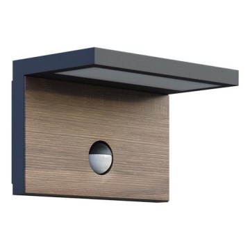 LED Ulkovalo anturilla NATURA LED/12W/230V 4000K IP54 ruskea/antrasiitti