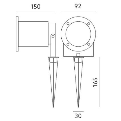 LED-ulkovalo BLAKE 2 GU10/4W/230V IP65