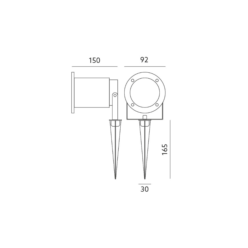 LED-ulkovalo BLAKE 2 GU10/6W/230V IP65