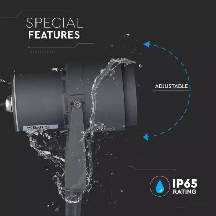 LED-ulkovalo LED/12W/100-240V IP65 harmaa - vihreä valo