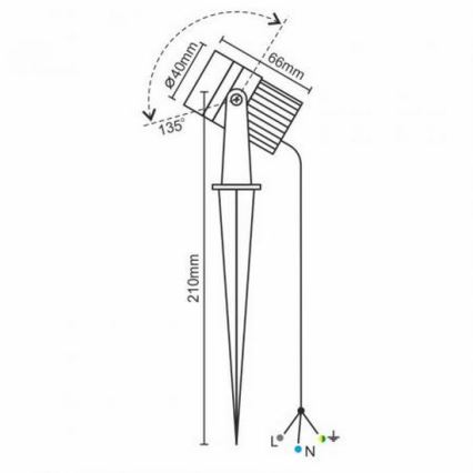 LED-ulkovalo LED/3W/230V 2800K IP67 musta