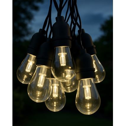 LED-ulkovaloketju 10xLED/0,15W/230V 3,8 m IP44 musta