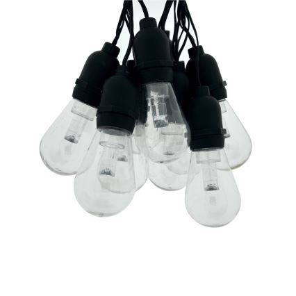 LED-ulkovaloketju 10xLED/0,15W/230V 3,8 m IP44 musta
