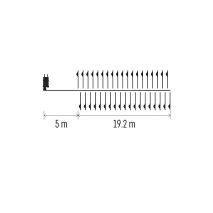 LED Ulkovaloketju 1920xLED/8 toimintoa 19,2m IP44 monivärinen