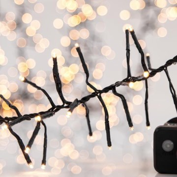 LED-ulkovaloketju CLUSTER 588xLED/8 toimintoa 8,5 m IP44 lämmin valkoinen