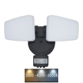 LED-ulkovalonheitin anturilla LED/24W/230V 3000/4000/6000K IP54 musta