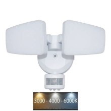 LED-ulkovalonheitin anturilla LED/24W/230V 3000/4000/6000K IP54 valkoinen