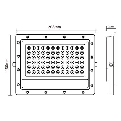 LED-ulkovalonheitin LED/100W/230V 5000K IP65 harmaa
