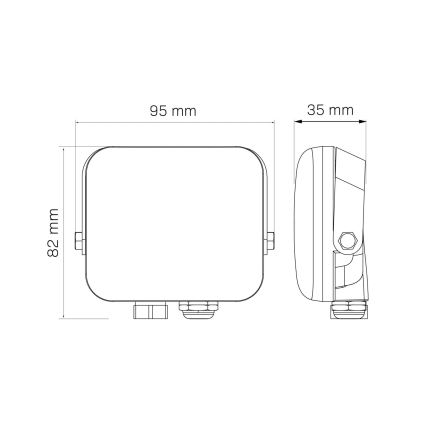 LED-ulkovalonheitin MILKY LED/10W/230V 4000K IP65 musta