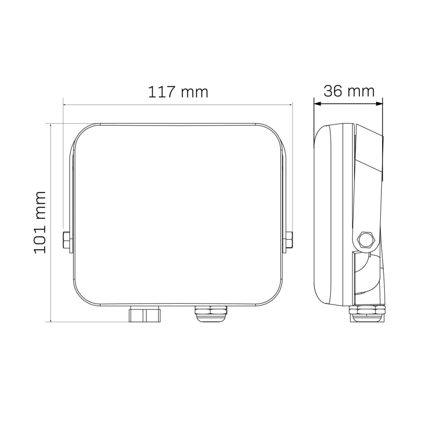 LED-ulkovalonheitin MILKY LED/20W/230V 4000K IP65 musta